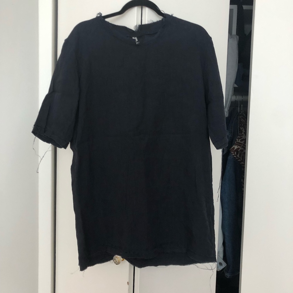 Damir Doma Raw Edge Linen Shift Dress